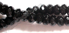 Black Onyx AA  -   Faceted Rondel  16"