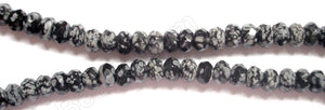 Snowflake Obsidian  -  Faceted Rondel