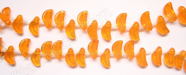 Orange Crystal  - Carved Banana Beads  6"