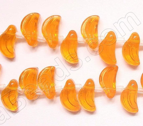 Orange Crystal  - Carved Banana Beads  6"