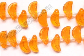 Orange Crystal  - Carved Banana Beads  6"