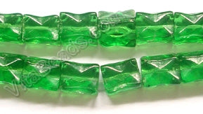 Green Crystal  -  Faceted Cube  8.5"