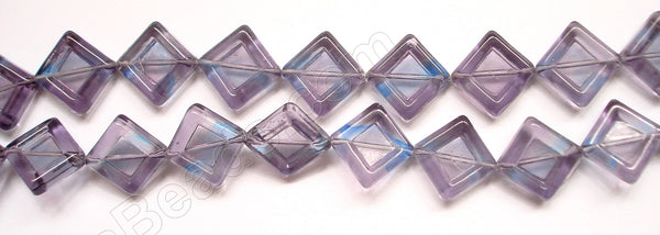 Light Amethyst Aqua Crystal  -  Double Edge Square 8"