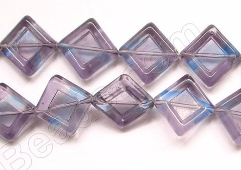 Light Amethyst Aqua Crystal  -  Double Edge Square 8"