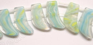 Aqua Yellow Crystal  -  Double Drilled Boots 8"