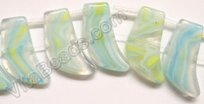 Aqua Yellow Crystal  -  Double Drilled Boots 8"