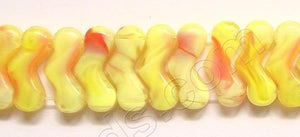 Yellow Red Crystal  -  Double Drilled V 4.5"