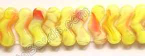 Yellow Red Crystal  -  Double Drilled V 4.5"