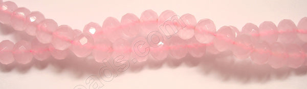 Rose Quartz  -  Faceted Rondel    8 mm