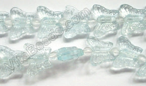 Aqua Crystal Qtz  -  Carved Butterfly  7.5"