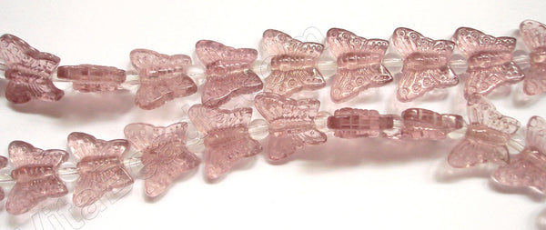 Blush Crystal Qtz  -  Carved Butterfly  7.5"