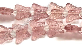 Blush Crystal Qtz  -  Carved Butterfly  7.5"