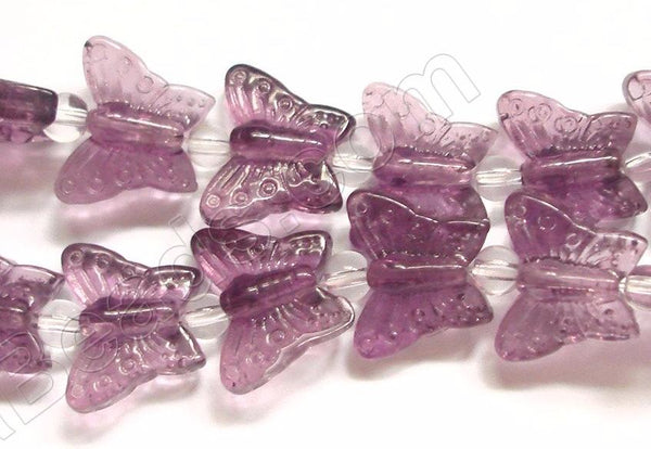 Light Purple Crystal Qtz  -  Carved Butterfly  7.5"