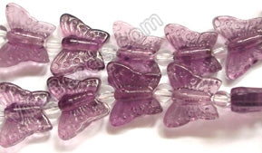 Light Purple Crystal Qtz  -  Carved Butterfly  7.5"