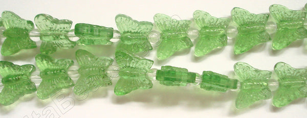 Light Green Crystal Qtz  -  Carved Butterfly  7.5"