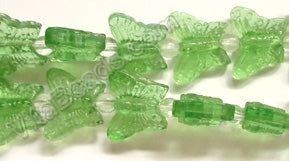 Light Green Crystal Qtz  -  Carved Butterfly  7.5"