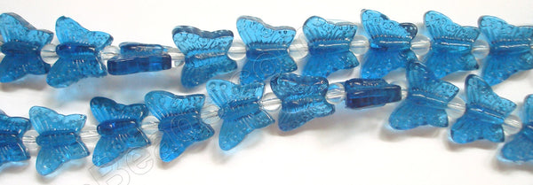 London Blue Crystal Qtz  -  Carved Butterfly  7.5"
