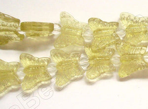Wheat Crystal Qtz  -  Carved Butterfly  7.5"