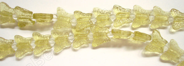 Wheat Crystal Qtz  -  Carved Butterfly  7.5"