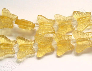 Citrine Crystal Qtz  -  Carved Butterfly  7.5"