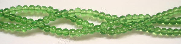 Light Green Crystal Quartz  -  Smooth Round   14"      4 mm