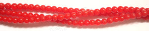 Xmas Red Crystal Quartz  -  Smooth Round   14"      4 mm