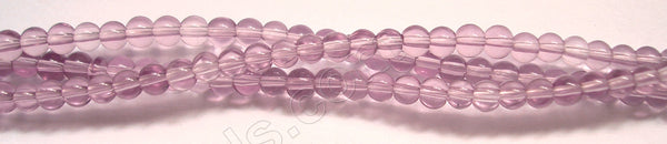 Blush Purple Crystal Quartz  -  Smooth Round   14"      4 mm