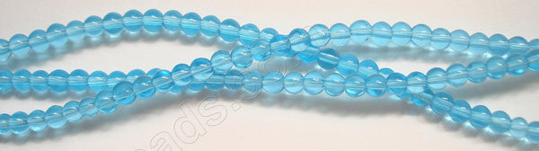 Ocean Blue Crystal Quartz  -  Smooth Round   14"      4 mm