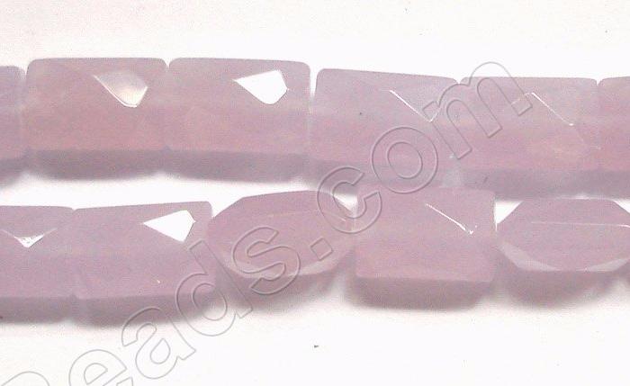 Light Violet Chalcedony Qtz  -  Faceted Rectangles  12"