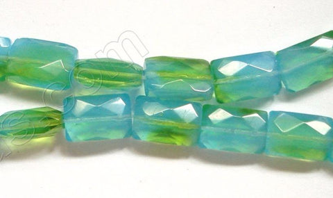 Turquoise & Green Qtz  -  Faceted Rectangles  12"