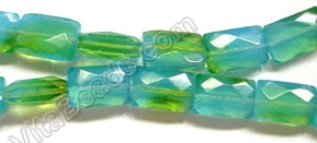 Turquoise & Green Qtz  -  Faceted Rectangles  12"