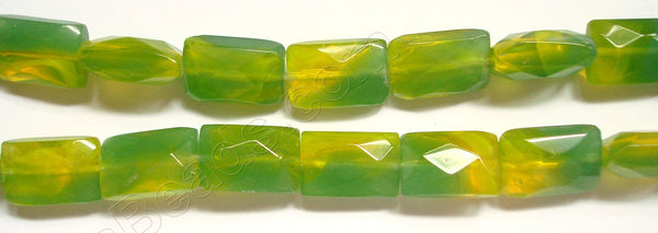 Yellow &. Green Qtz  -  Faceted Rectangles  14"