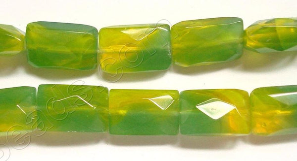 Yellow &. Green Qtz  -  Faceted Rectangles  14"