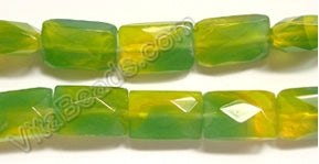 Yellow &. Green Qtz  -  Faceted Rectangles  14"