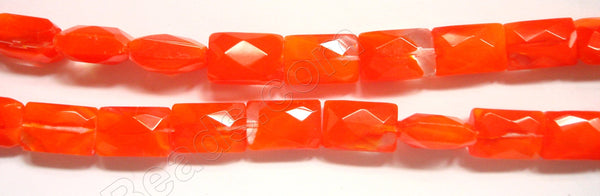 Orange Red &. Clear Crystal Qtz  -  Faceted Rectangles  14"