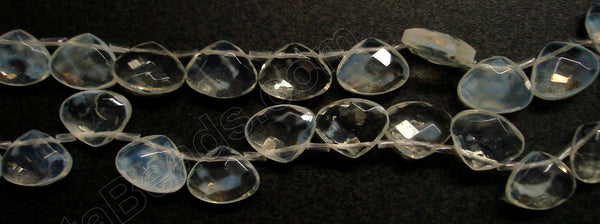 Frosted Ice Crystal Quartz  -  Faceted Flat Briolette  8"
