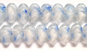 White and Blue Crystal Qtz  -  Double Drilled Tulip Bulb 8"