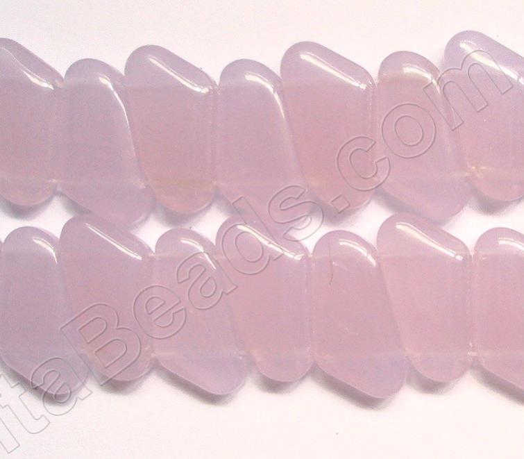 Light Purple Chalcedony Qtz  -  Double Drilled Irregular Flat 5"