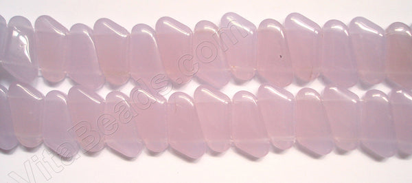 Light Purple Chalcedony Qtz  -  Double Drilled Irregular Flat 5"