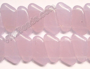 Light Purple Chalcedony Qtz  -  Double Drilled Irregular Flat 5"