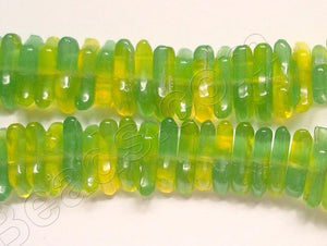 Green and Yellow Chalcedony Qtz - "Z" Stick  6"