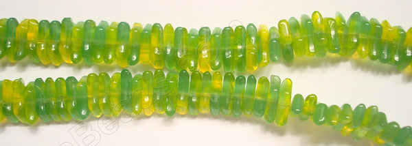 Green and Yellow Chalcedony Qtz - "Z" Stick  6"