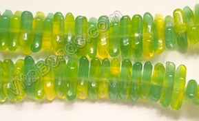 Green and Yellow Chalcedony Qtz - "Z" Stick  6"