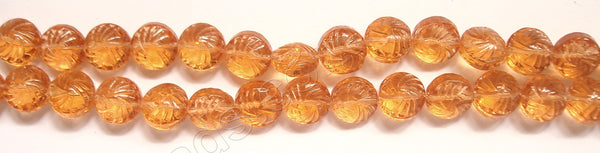 Apricot Crystal Qtz  -  Carved Puff Coins 8"