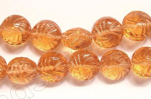 Apricot Crystal Qtz  -  Carved Puff Coins 8"