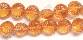 Apricot Crystal Qtz  -  Carved Puff Coins 8"