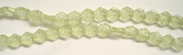 Lime Yellow Crystal Qtz  -  Dotted Flat Diamond 8"