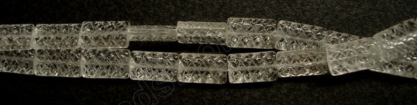 Clear Crystal Qtz  -  Dotted Puff Rectangle  10"