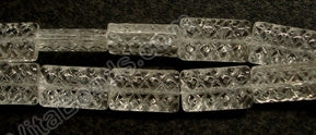 Clear Crystal Qtz  -  Dotted Puff Rectangle  10"