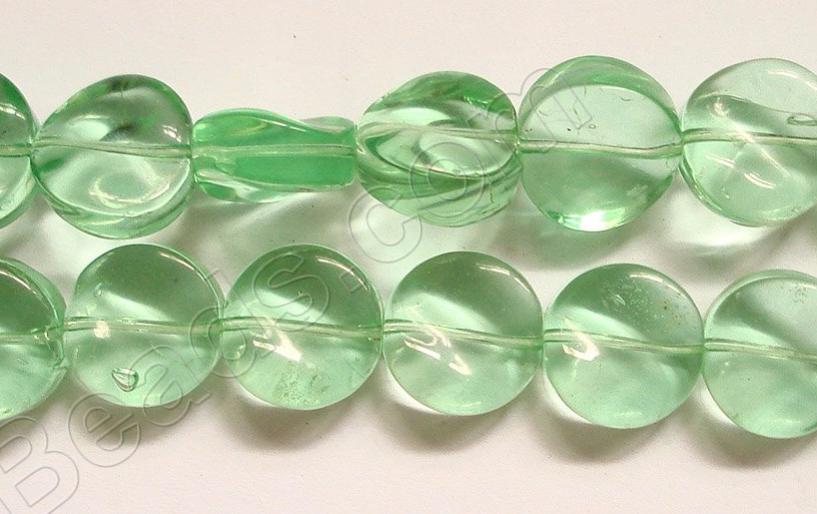 Light Apple Green Crystal Qtz  -  Twisted Coin  8"